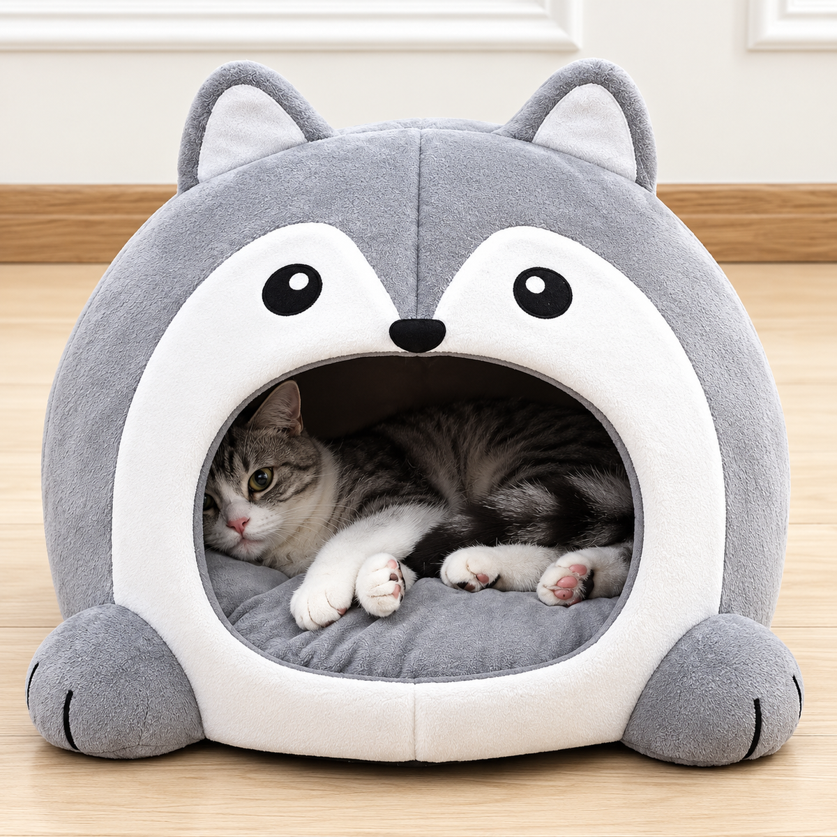 Niche en peluche pour chat