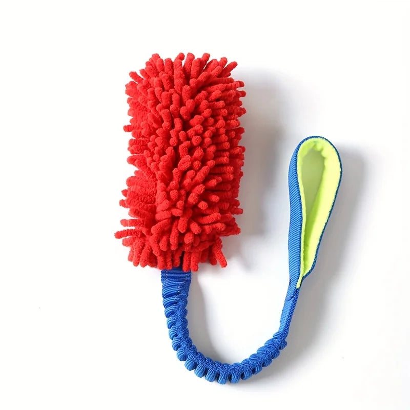 Jouet de traction en peluche avec poignée pour chien