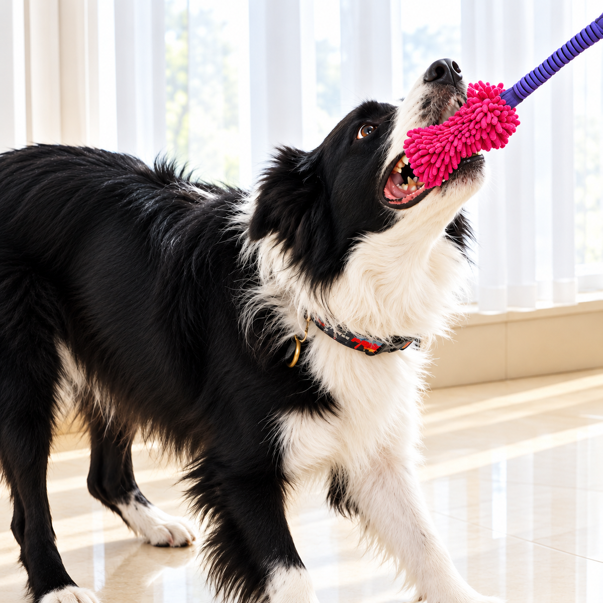 Jouet de traction en peluche avec poignée pour chien