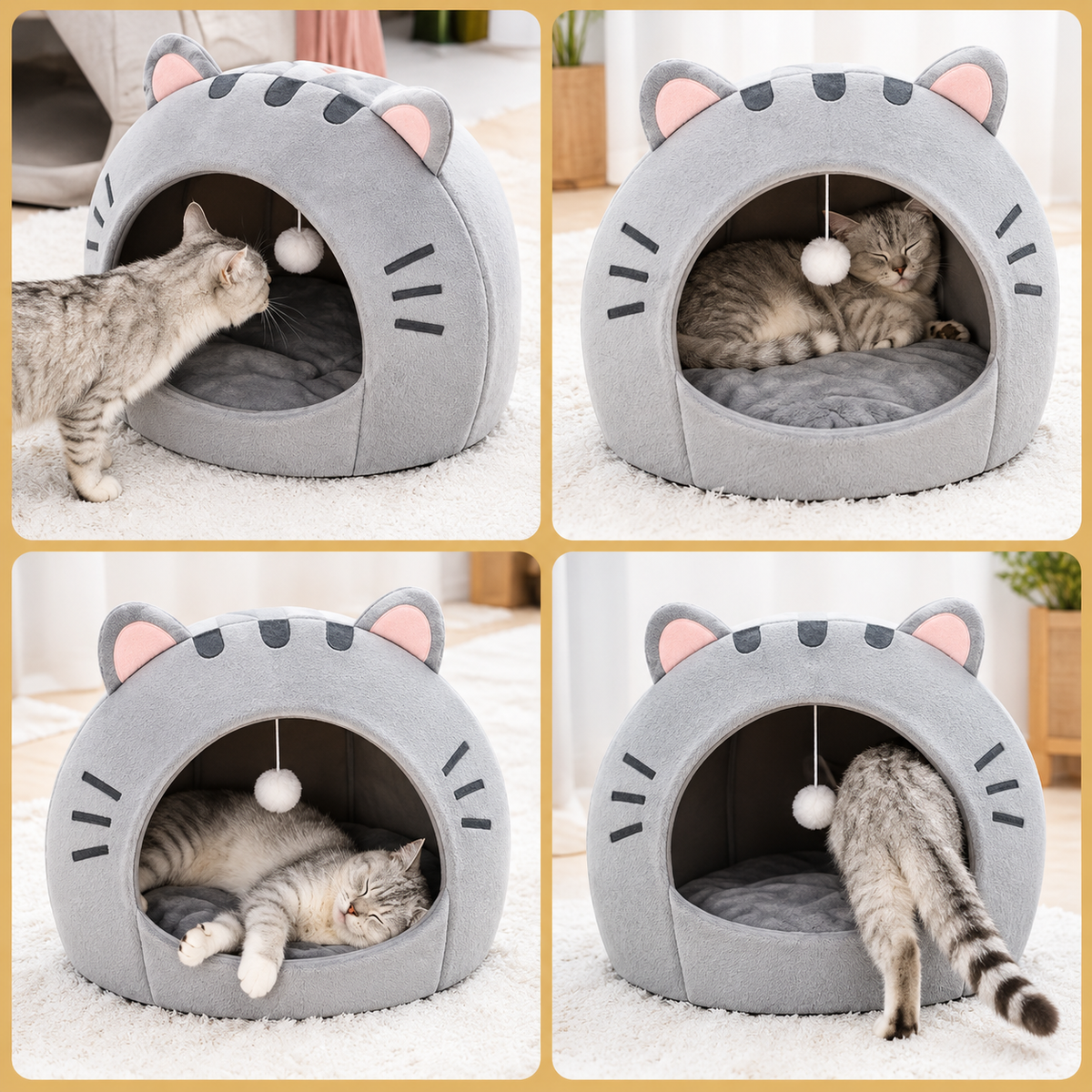 Niche en peluche pour chat