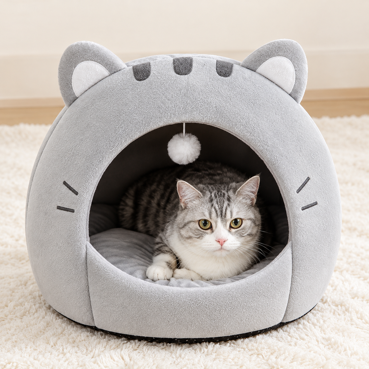 Niche en peluche pour chat