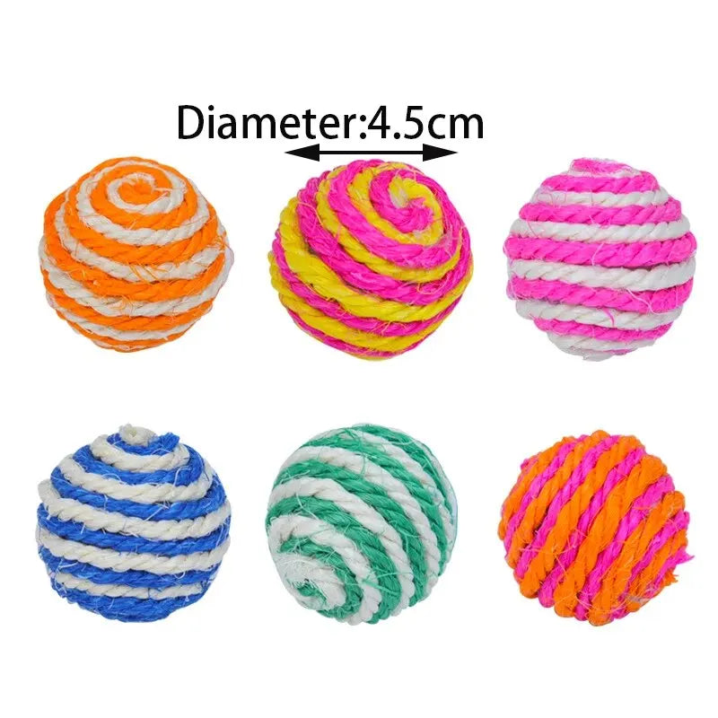 Lot de 4 balles en sisal pour chat
