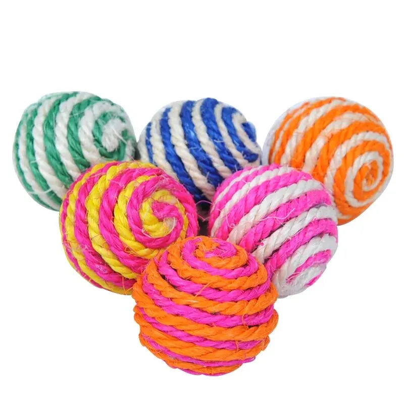 Lot de 4 balles en sisal pour chat