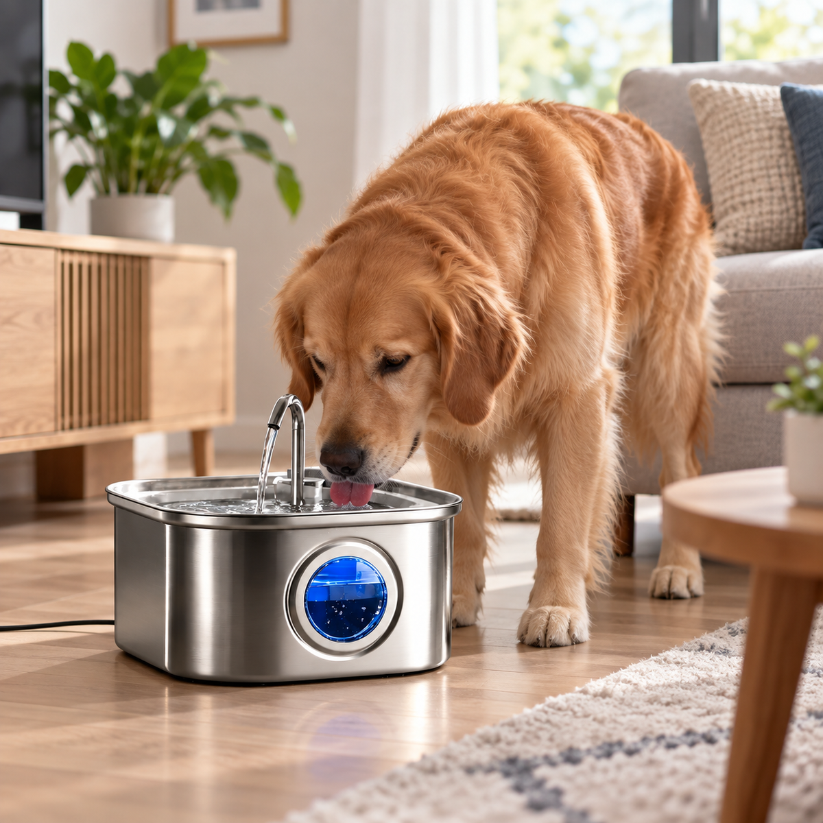 Pradelsens Pets™ AquaFlow — Fontaine à Eau Automatique 3,2L en Acier Inoxydable