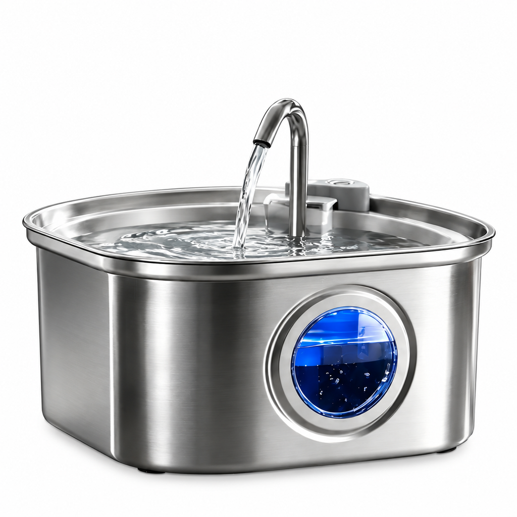 Pradelsens Pets™ AquaFlow — Fontaine à Eau Automatique 3,2L en Acier Inoxydable